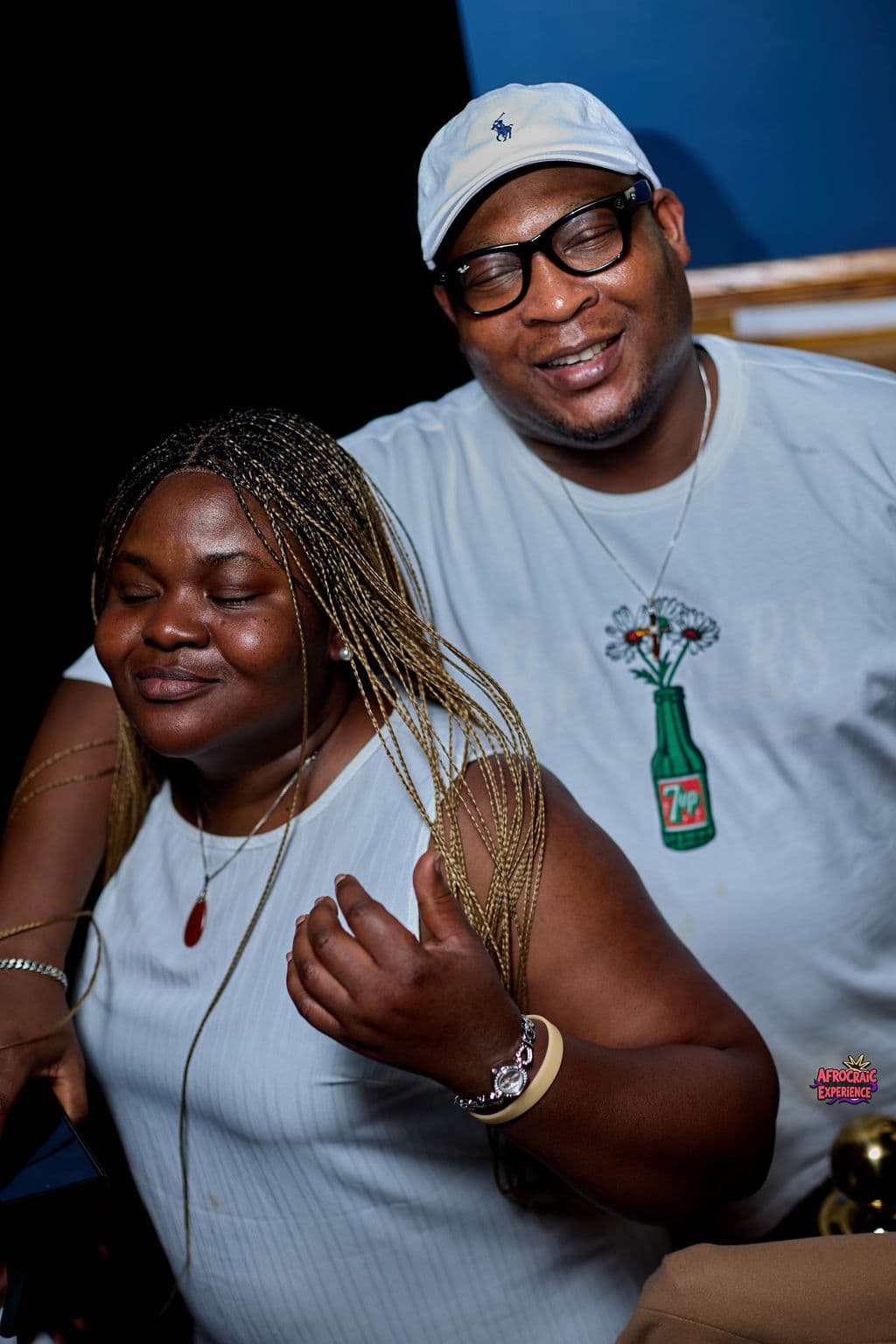 Guests smiling together on the dance floor